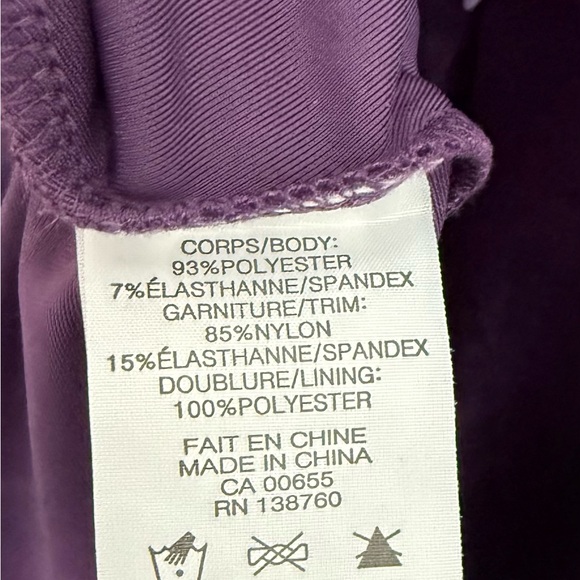 New Noir Elegant Purple Velvet Dress with Black Lace Detail Size X - Picture 6 of 9